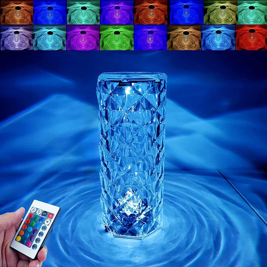 USB Rechargeable 16 Colors Touch Rose Lamp with Remote Control