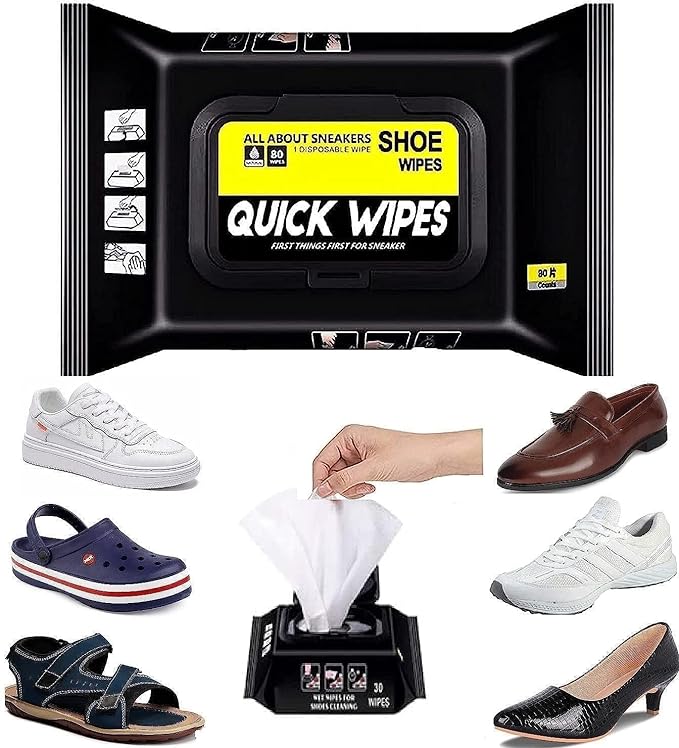 Instant Shoe Wipes Sneaker Wipes (1 Pack of 80 Pcs)