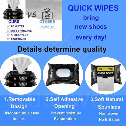 Instant Shoe Wipes Sneaker Wipes (1 Pack of 80 Pcs)