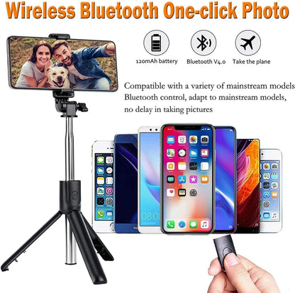 Portable Bluetooth Selfie Stick Tripod with Remote Control